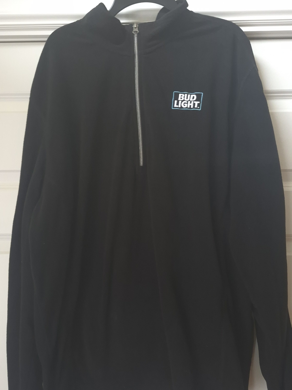 Men'sPort Authority Black Half-Zip Pullover with Bud Light Logo